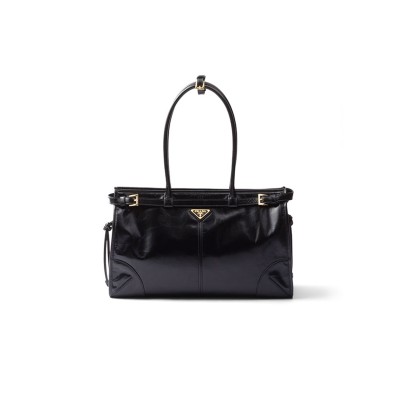 PRADA BONNIE LARGE LEATHER HANDBAG 1BA433 (38*24*12cm)